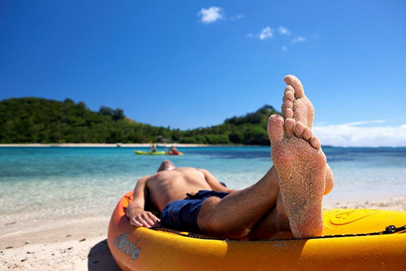 Relaxing on the beach, Fiji