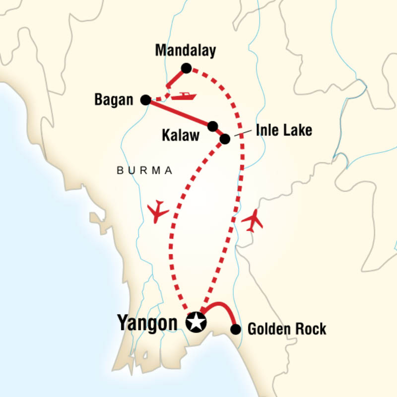 Aventure Classique au Myanmar - map