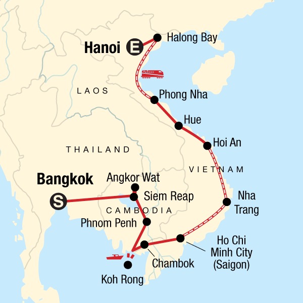 Cambodge et Vietnam à petit prix - carte