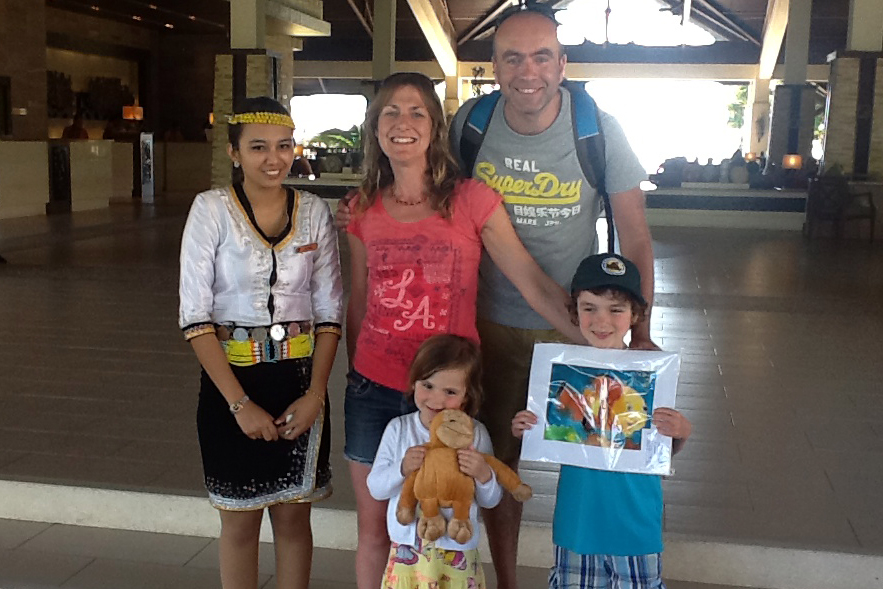 Jonny and family in Borneo | Borneo family holiday