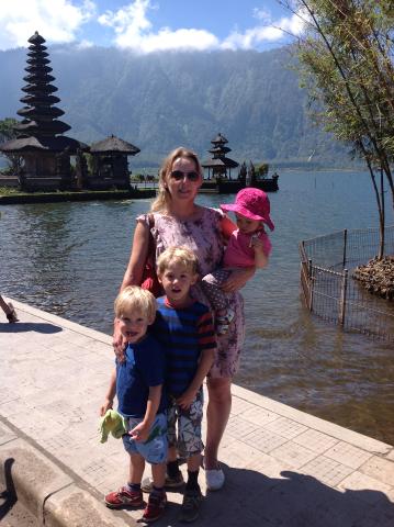 Laura at Lake Pagoda Temple, Bali | 4 Weeks Exploring Bali & Lombok With Children