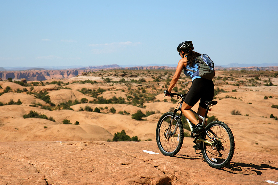 Cycling in the Moab desert, Utah, USA